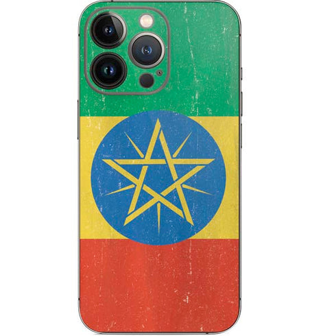 Ethiopia Flag Distressed iPhone 13 Pro Skin