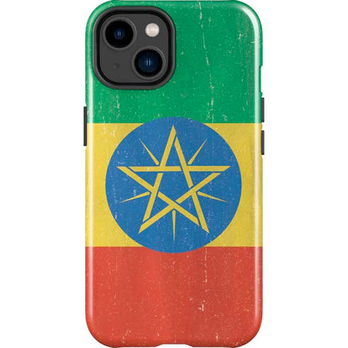 Ethiopia Flag Distressed iPhone 14 Plus Impact Case