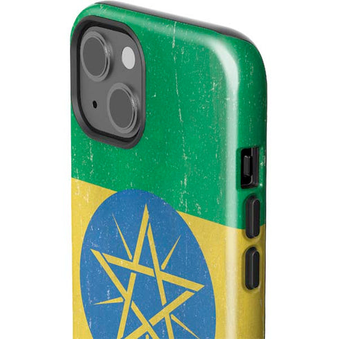 Ethiopia Flag Distressed iPhone 15 Plus Impact Case