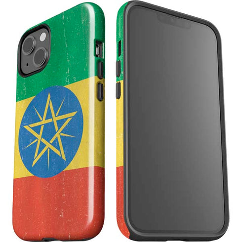 Ethiopia Flag Distressed iPhone 15 Plus Impact Case