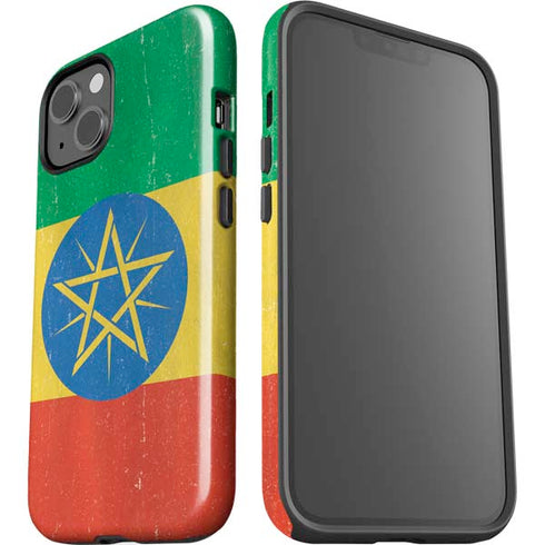 Ethiopia Flag Distressed iPhone 15 Impact Case