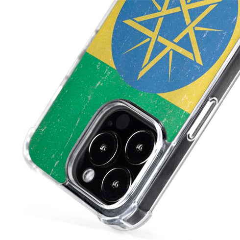 Ethiopia Flag Distressed iPhone 15 Pro MagSafe Case