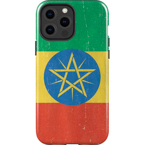 Ethiopia Flag Distressed iPhone 15 Pro Max Impact Case