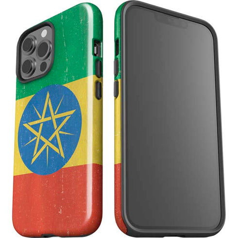 Ethiopia Flag Distressed iPhone 14 Pro Max Impact Case