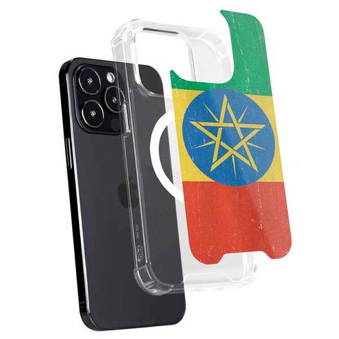 Ethiopia Flag Distressed iPhone 14 Pro Max MagSafe Case