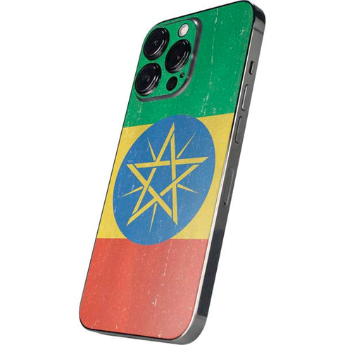 Ethiopia Flag Distressed iPhone 14 Pro Max Skin