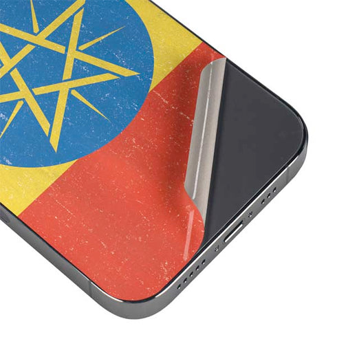 Ethiopia Flag Distressed iPhone 14 Pro Max Skin