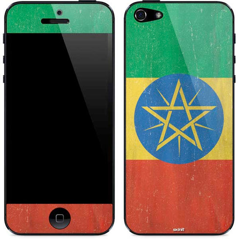 Ethiopia Flag Distressed iPhone 5/5s/5SE Skin