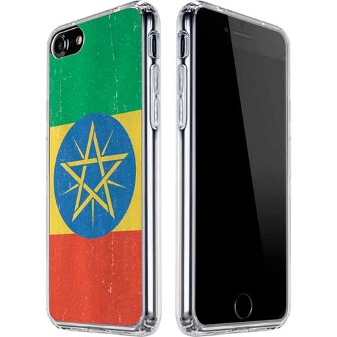 Ethiopia Flag Distressed iPhone SE (2nd & 3rd Gen) Clear Case