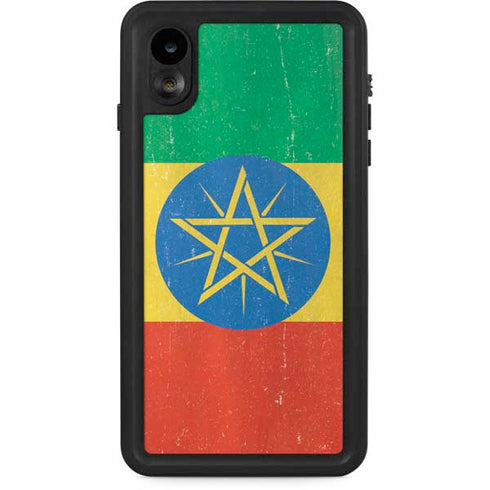 Ethiopia Flag Distressed iPhone XR Waterproof Case