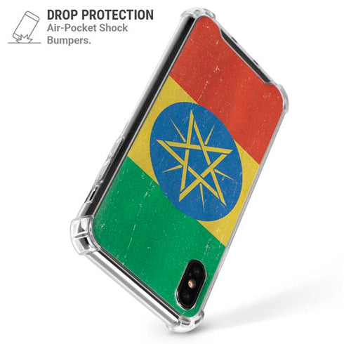 Ethiopia Flag Distressed iPhone XS Max Clear Case