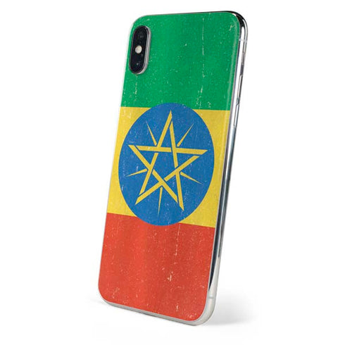 Ethiopia Flag Distressed iPhone XS Skin