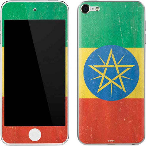 Ethiopia Flag Distressed Apple iPod Skin