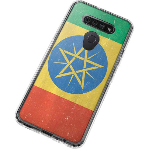 Ethiopia Flag Distressed LG K51/Q51 Clear Case