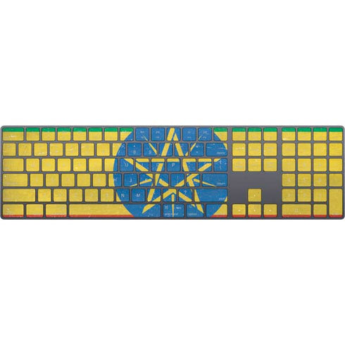 Ethiopia Flag Distressed Magic Keyboard with Numeric Keypad Skin