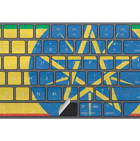 Ethiopia Flag Distressed Magic Keyboard with Numeric Keypad Skin