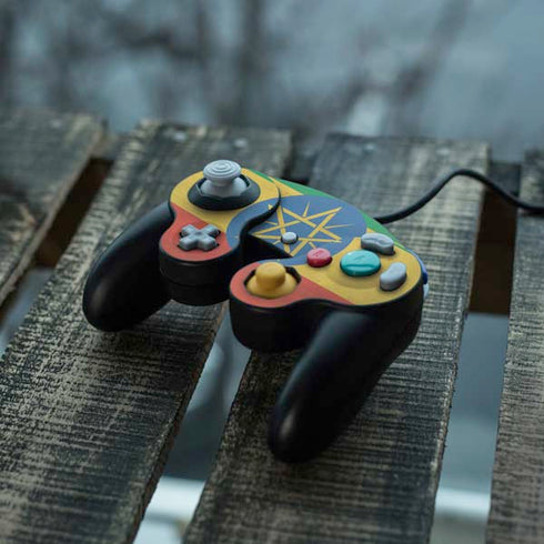Ethiopia Flag Distressed Nintendo GameCube Controller Skin