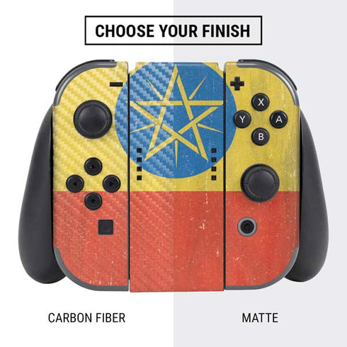 Ethiopia Flag Distressed Nintendo Switch Bundle Skin