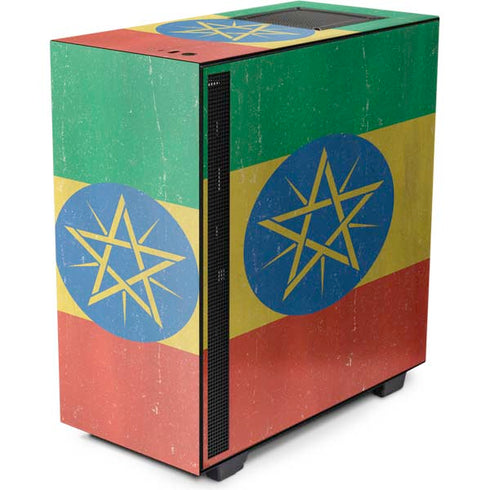 Ethiopia Flag Distressed NZXT H510 Compact ATX Mid-Tower Case Skin