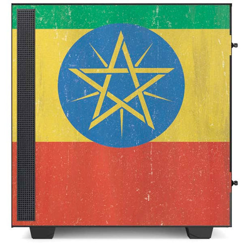 Ethiopia Flag Distressed NZXT H510 Compact ATX Mid-Tower Case Skin