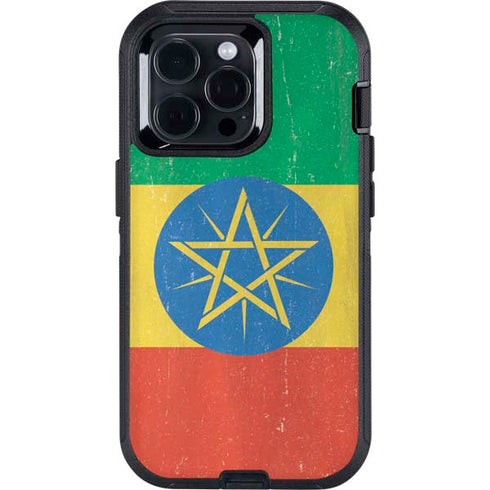 Ethiopia Flag Distressed Otterbox Defender iPhone Skin