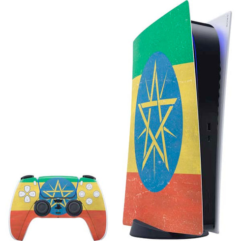 Ethiopia Flag Distressed PS5 Digital Edition Bundle Skin