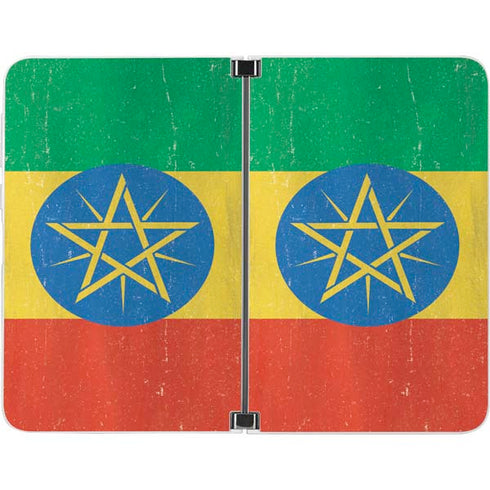 Ethiopia Flag Distressed Surface Duo Skin