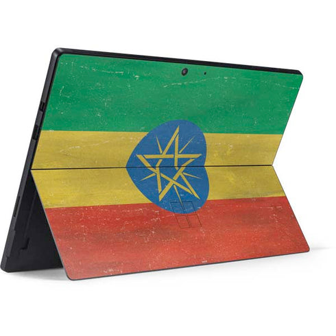 Ethiopia Flag Distressed Surface Pro 7 Skin