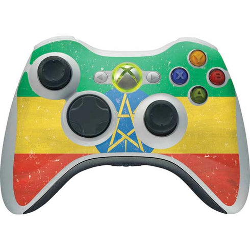 Ethiopia Flag Distressed Xbox 360 Wireless Controller Skin