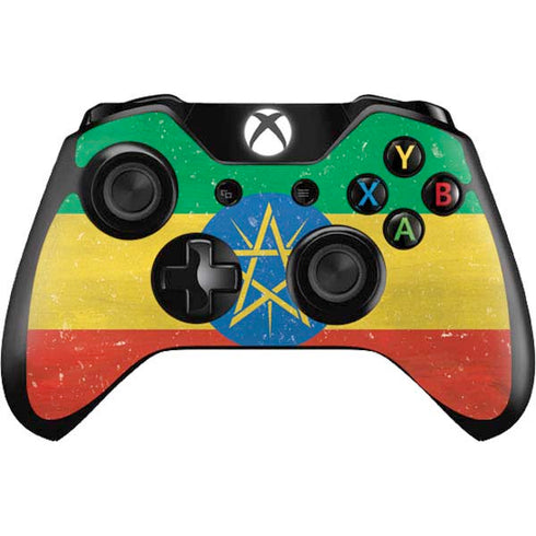 Ethiopia Flag Distressed Xbox One Controller Skin