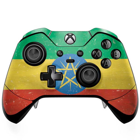 Ethiopia Flag Distressed Xbox One Elite Controller Skin