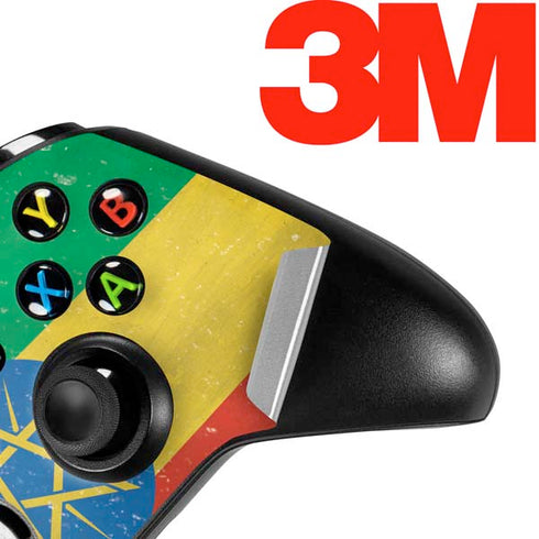 Ethiopia Flag Distressed Xbox One X Controller Skin