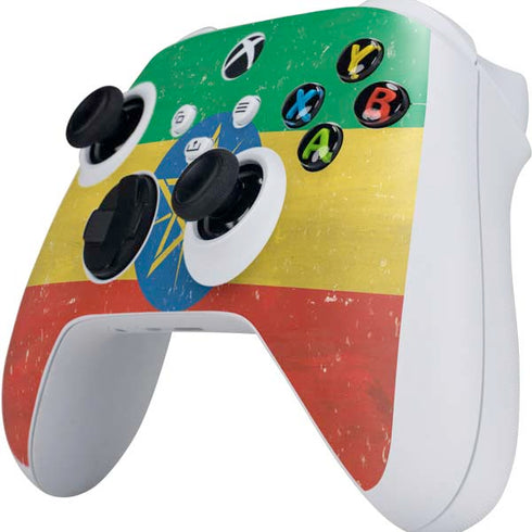 Ethiopia Flag Distressed Xbox Series S Controller Skin