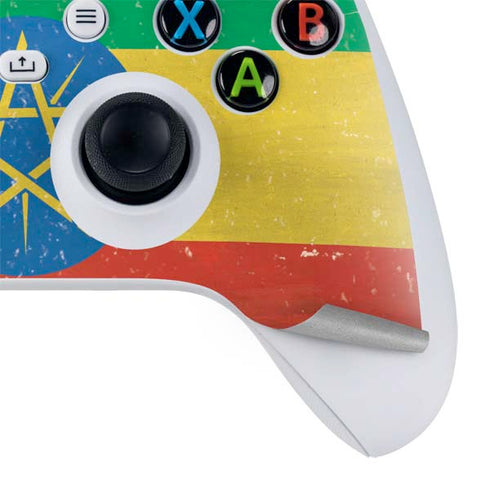 Ethiopia Flag Distressed Xbox Series S Controller Skin