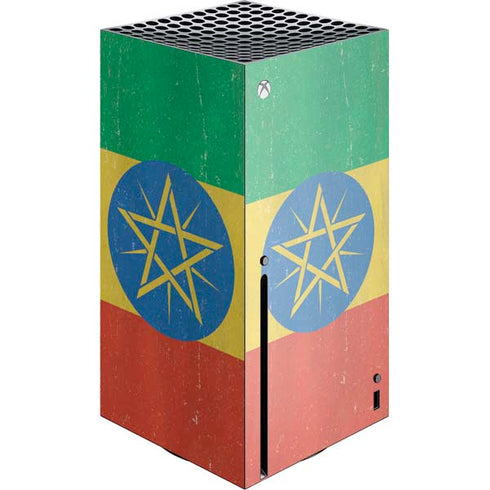 Ethiopia Flag Distressed Xbox Series X Console Skin
