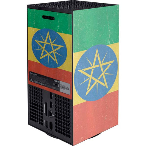 Ethiopia Flag Distressed Xbox Series X Console Skin