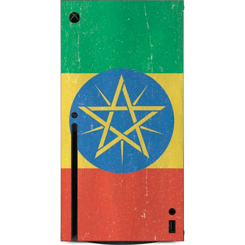Ethiopia Flag Distressed Xbox Series X Console Skin