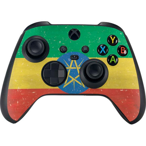 Ethiopia Flag Distressed Xbox Series X Controller Skin