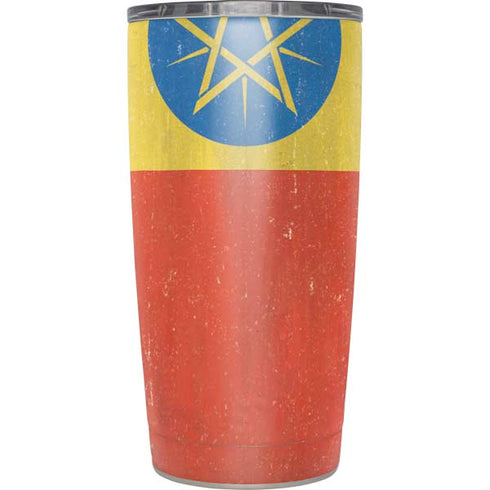 Ethiopia Flag Distressed Yeti 20oz Tumbler Skin