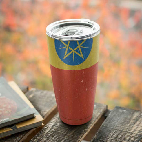Ethiopia Flag Distressed Yeti 20oz Tumbler Skin