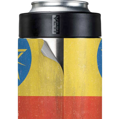 Ethiopia Flag Distressed Yeti Colster Can Insulator Skin