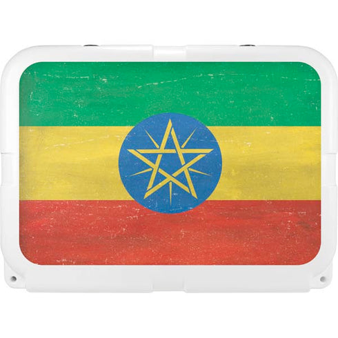 Ethiopia Flag Distressed YETI Tundra 35 Hard Cooler Skin