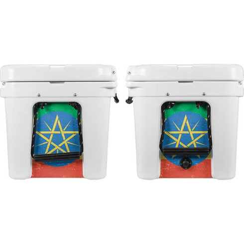Ethiopia Flag Distressed YETI Tundra 35 Hard Cooler Skin