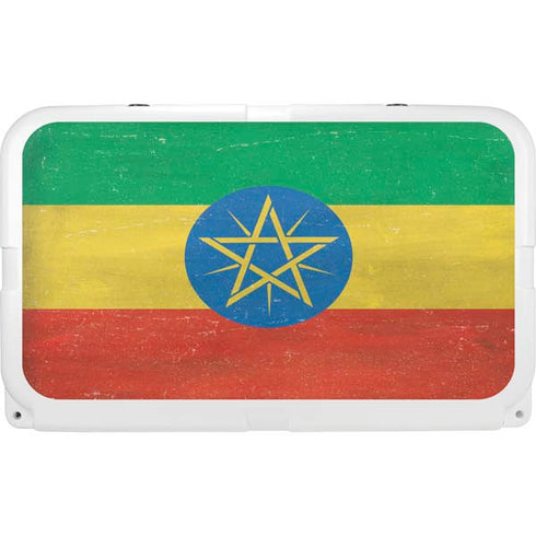 Ethiopia Flag Distressed YETI Tundra 45 Hard Cooler Skin