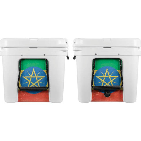 Ethiopia Flag Distressed YETI Tundra 65 Hard Cooler Skin