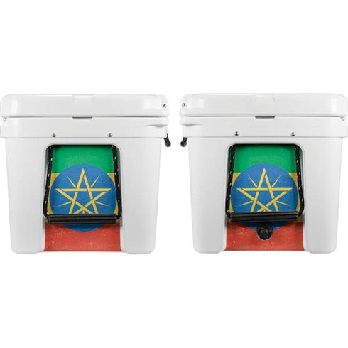 Ethiopia Flag Distressed YETI Tundra 75 Hard Cooler Skin