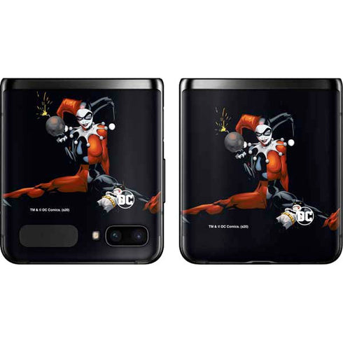 DC Comics Harley Quinn Playfull Pose Galaxy Z Flip Skin