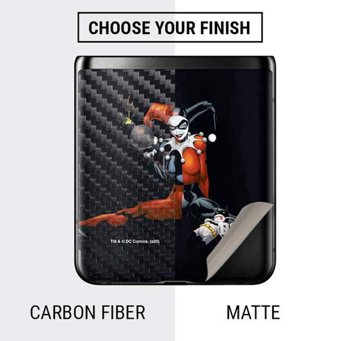 DC Comics Harley Quinn Playfull Pose Galaxy Z Flip Skin