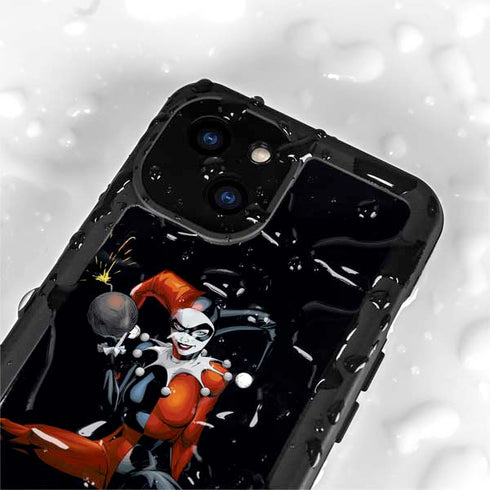 DC Comics Harley Quinn Playfull Pose iPhone 15 Waterproof Case