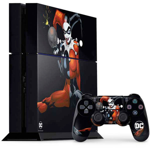 DC Comics Harley Quinn Playfull Pose PS4 Console and Controller Bundle Skin